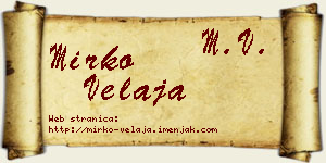 Mirko Velaja vizit kartica